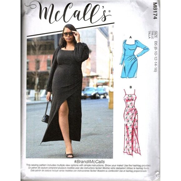 McCall's M8174 Misses 8 to 16 Bodycon Knit Dresses Uncut Sewing Pattern - Picture 1 of 2